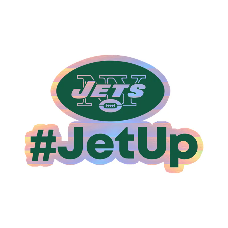 New York Jets - #JetUp- Holographic Vinyl Sticker - Custom Size