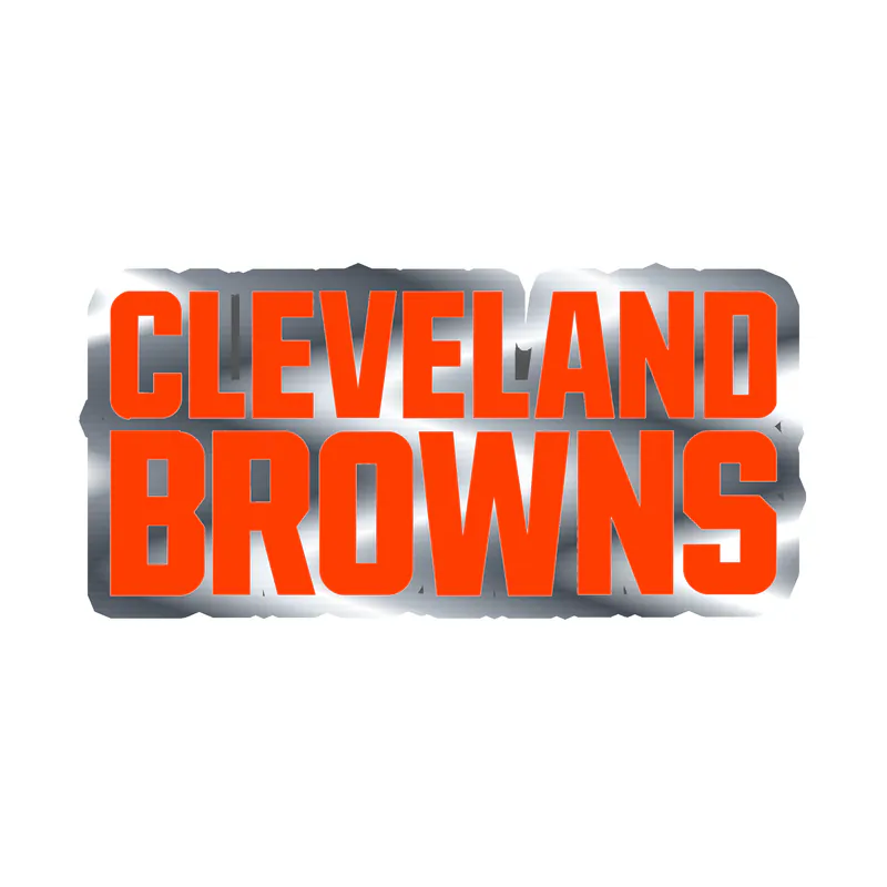 Cleveland Browns - Name - Silver Chrome Vinyl Sticker - Custom Size