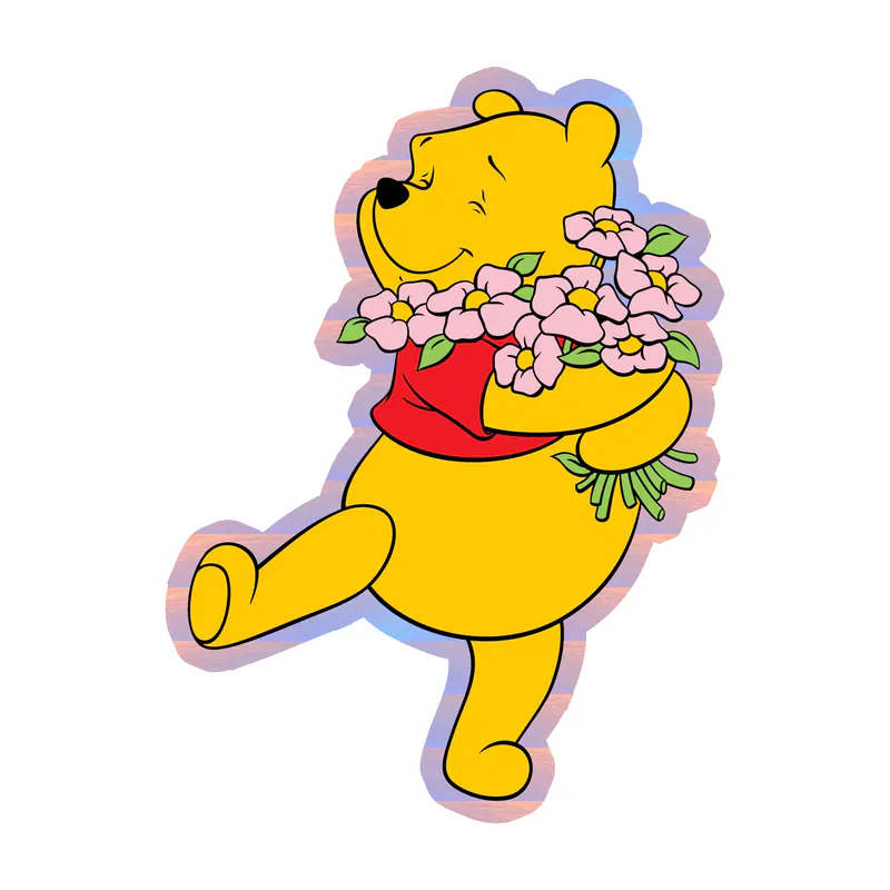 Winnie The Pooh - Holographic Vinyl Sticker - Custom Size