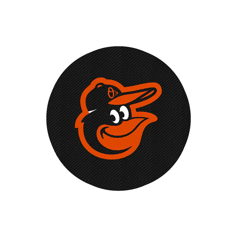Baltimore Orioles - Black Circle Cartoon Bird - Carbon Fiber Vinyl Sticker - Custom Size