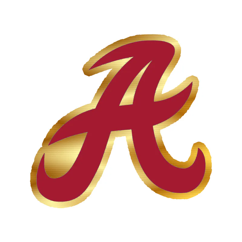 Alabama Crimson Tide - Image 10 - Gold Chrome Vinyl Decal - Custom Size