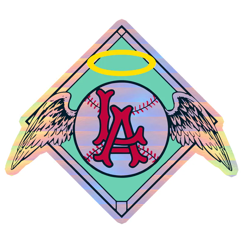 Los Angeles Angels - 1961 Logo - Holographic Vinyl Sticker - Custom Size