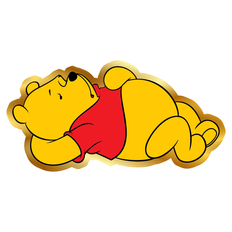 Winnie The Pooh - Gold Chrome Vinyl Sticker - Custom Size