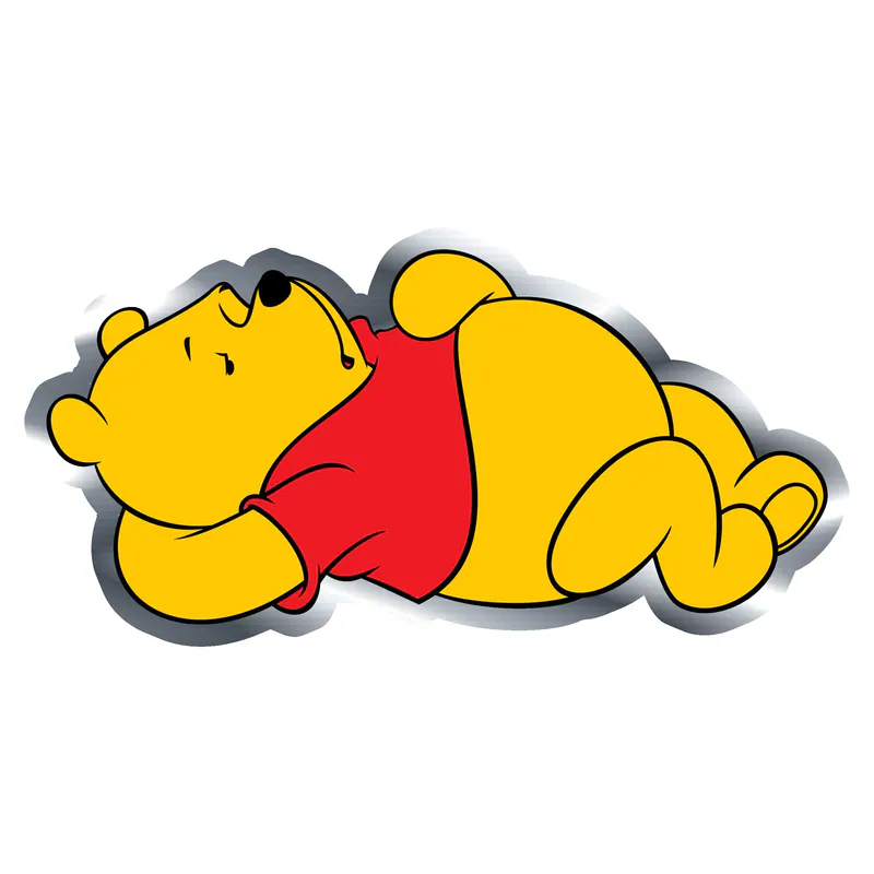 Winnie The Pooh - Silver Chrome Vinyl Sticker - Custom Size