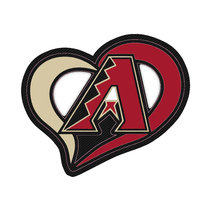 Arizona Diamondbacks - A With Heart - Carbon Fiber Vinyl Sticker - Custom Size