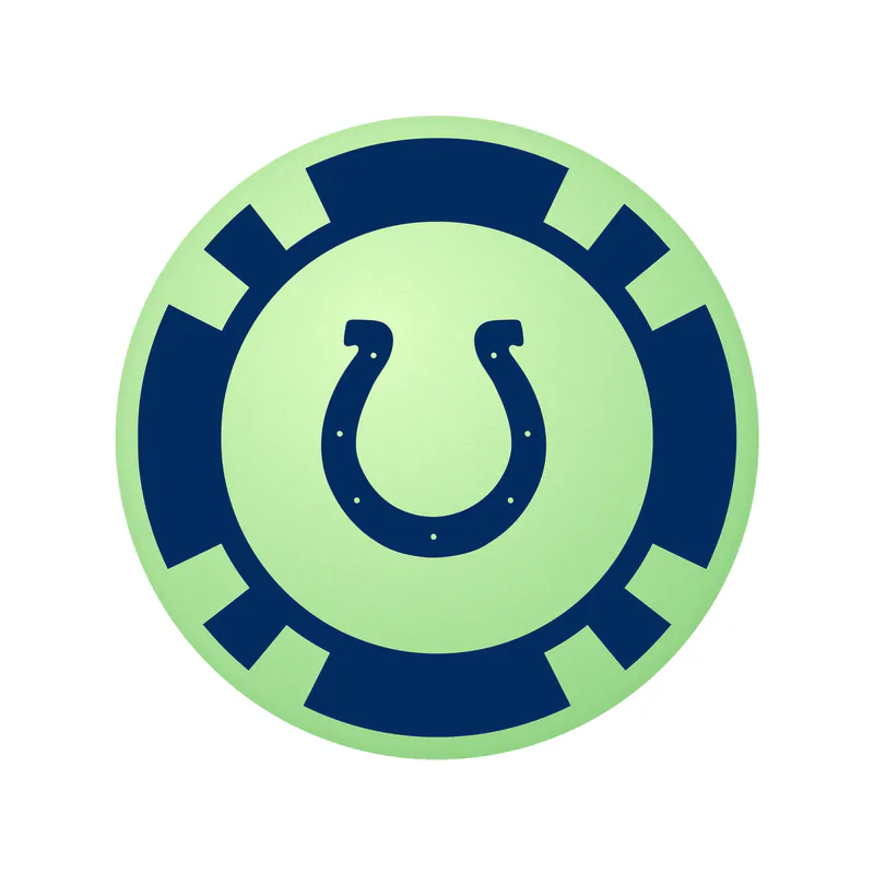 Indianapolis Colts - Poker Chip 2 - Glow in the Dark Vinyl Sticker - Custom Size