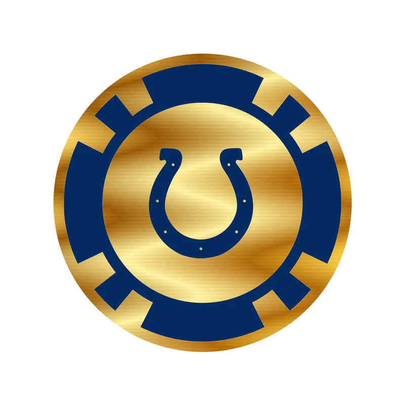 Indianapolis Colts - Poker Chip 2 - Gold Chrome Vinyl Sticker - Custom Size
