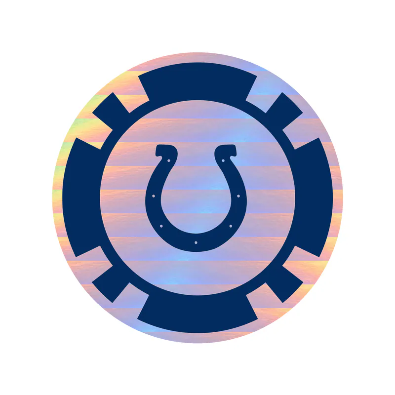 Indianapolis Colts - Poker Chip 2 - Holographic Vinyl Sticker - Custom Size