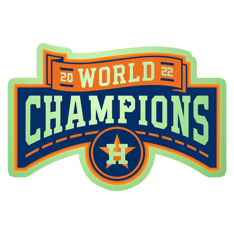 Houston Astros - World Series Champions - Image 2 - Glow in the Dark Vinyl Sticker - Custom Size