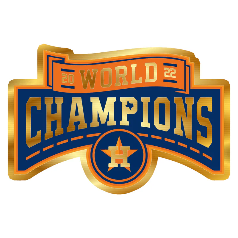 Houston Astros - World Series Champions - Image 2 - Gold Chrome Vinyl Sticker - Custom Size