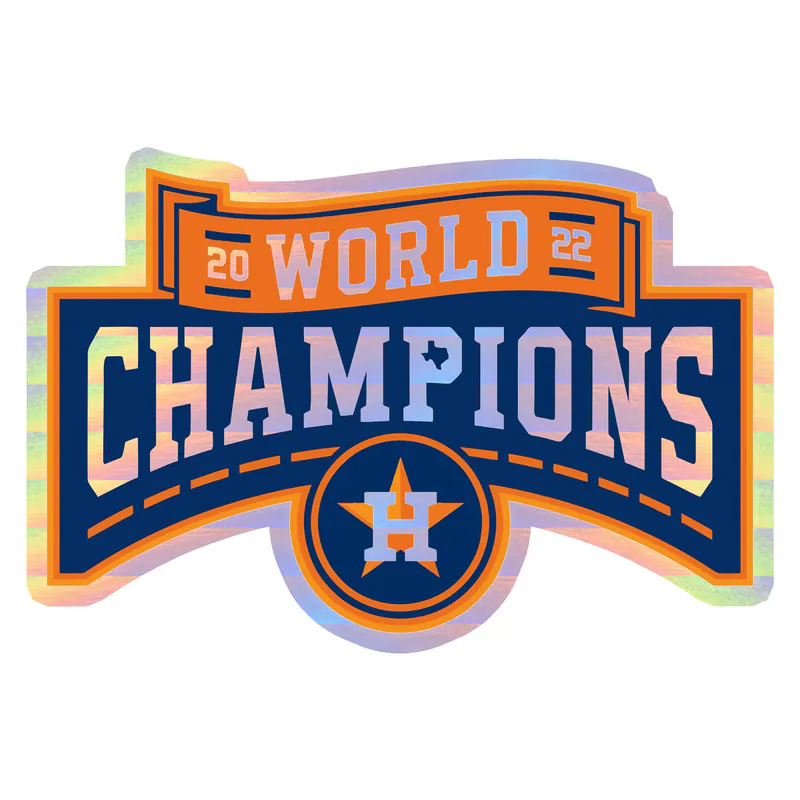 Houston Astros - World Series Champions - Image 2 - Holographic Vinyl Sticker - Custom Size