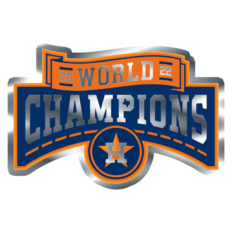 Houston Astros - World Series Champions - Image 2 - Silver Chrome Vinyl Sticker - Custom Size
