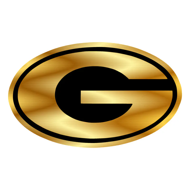 Georgia Bulldogs - Gold Chrome Vinyl Decal - Custom Size