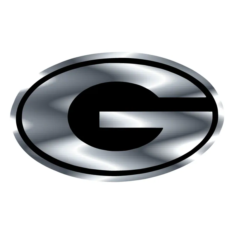 Georgia Bulldogs - Silver Chrome Vinyl Decal - Custom Size