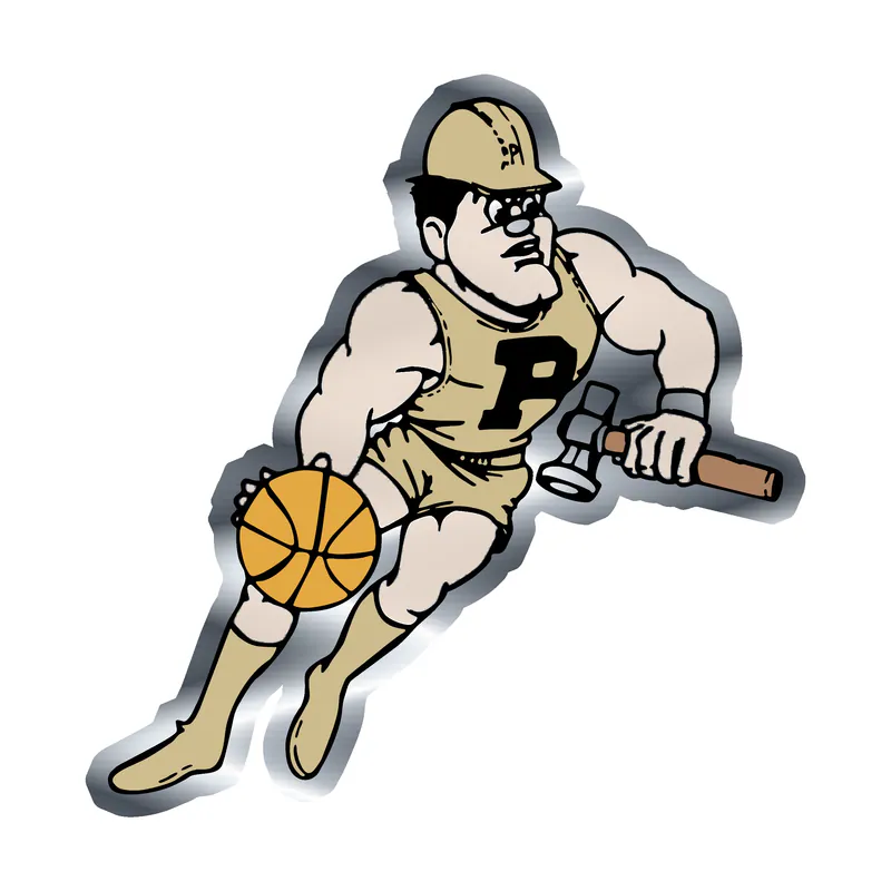 Purdue Boilermakers - Image 3 - Silver Chrome Vinyl Sticker - Custom Size