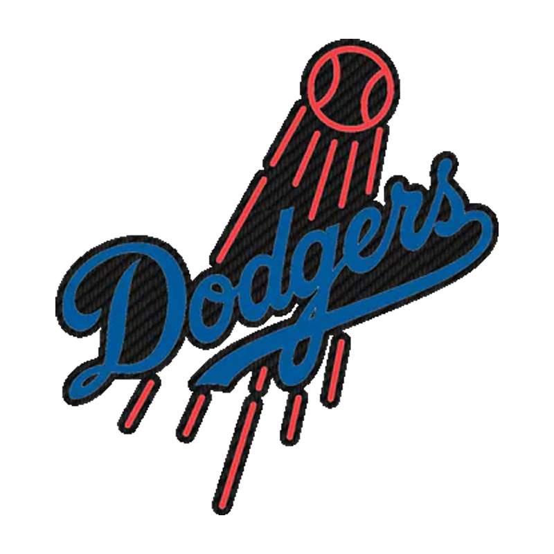 Los Angeles Dodgers - Dodgers With Baseball - Carbon Fiber Vinyl Sticker - Custom Size
