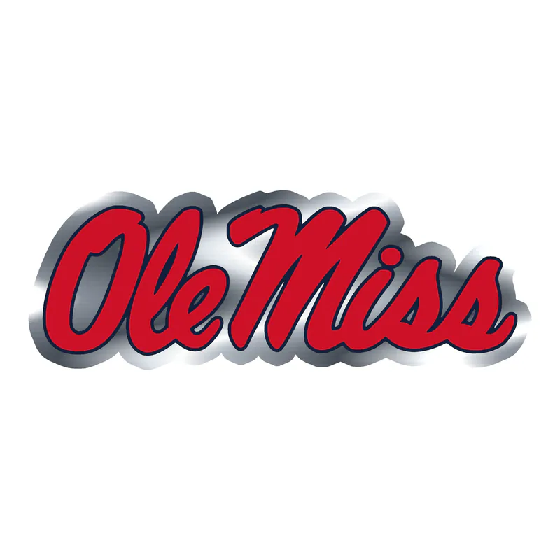 Ole Miss Rebels - Image 2 - Silver Chrome Vinyl Sticker - Custom Size
