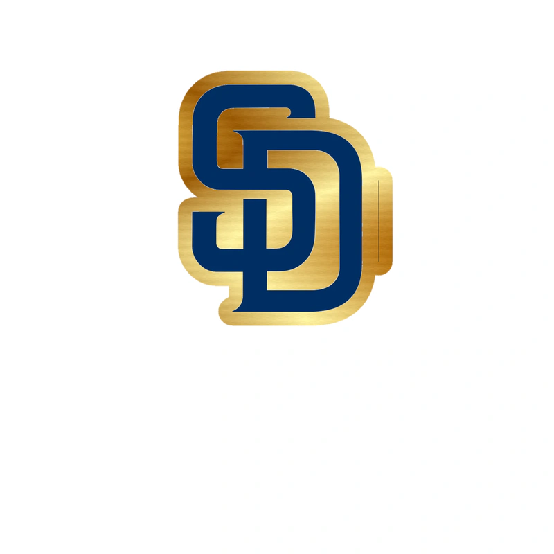 San Diego Padres - Blue SD - Gold Chrome Vinyl Sticker - Custom Size