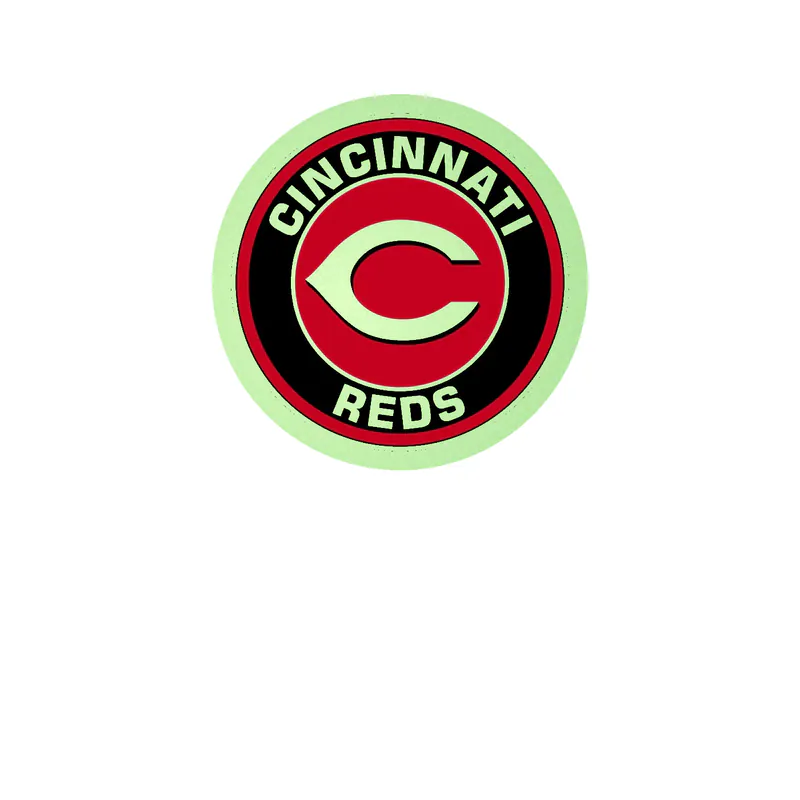 Cincinnati Reds- Black and Red Circle - Glow in the Dark Vinyl Sticker - Custom Size