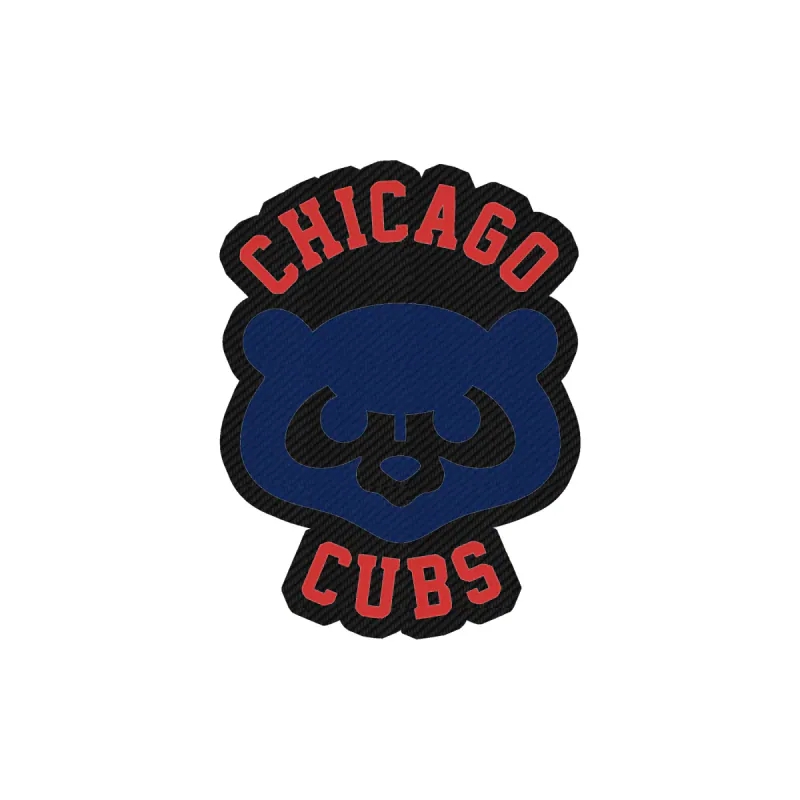 Chicago Cubs - Cub Head With Name - Carbon Fiber Vinyl Sticker - Custom Size