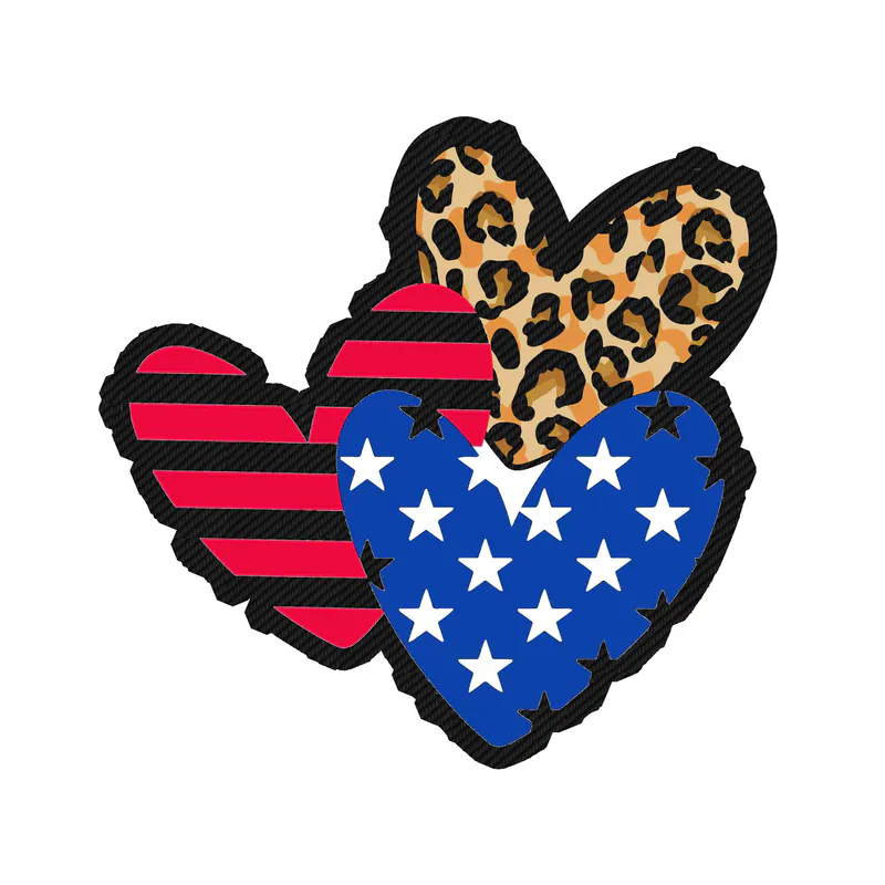 Hearts  - Carbon Fiber Vinyl Decal