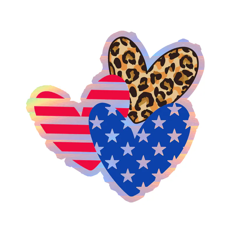 Hearts  - Holographic Vinyl Decal