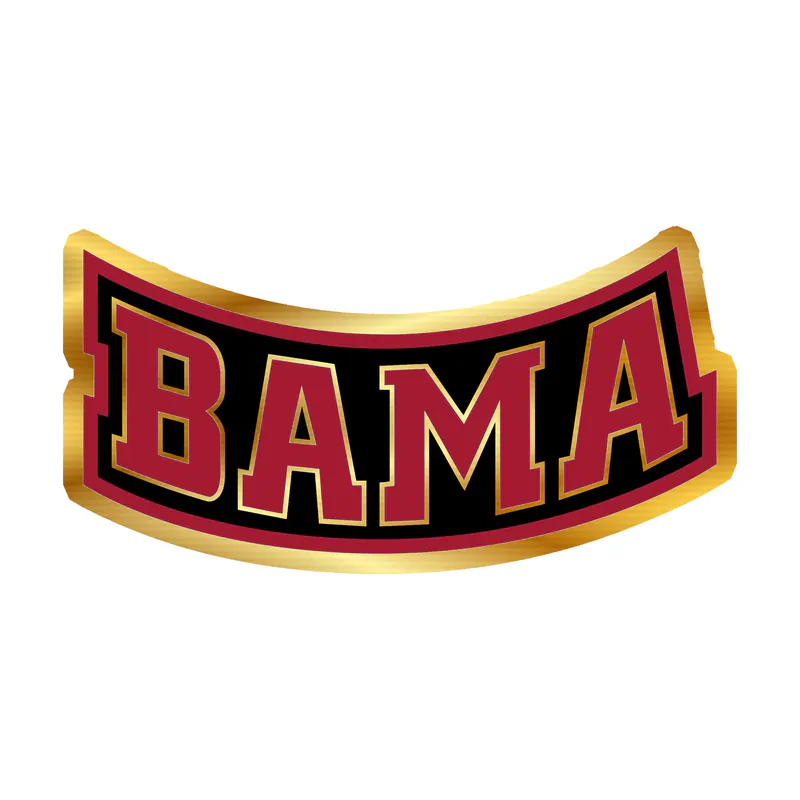 Alabama Crimson Tide - Image 6 - Gold Chrome Vinyl Decal - Custom Size