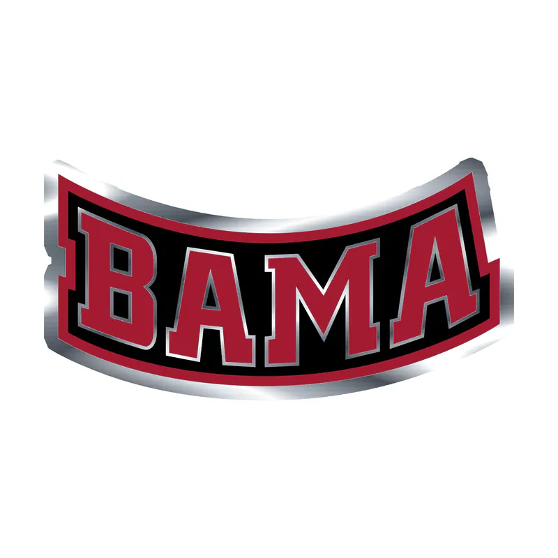Alabama Crimson Tide - Image 6 - Silver Chrome Vinyl Decal - Custom Size