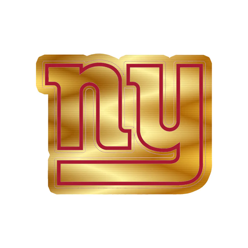 New York Giants - White NY - Gold Chrome Vinyl Sticker - Custom Size