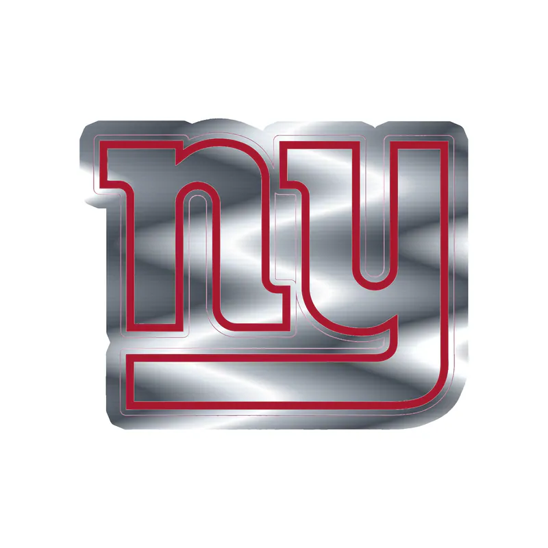 New York Giants - White NY - Silver Chrome Vinyl Sticker - Custom Size