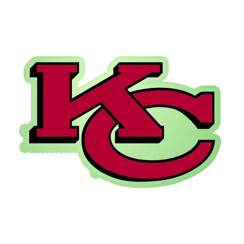 Kansas City Chiefs- KC- Glow in the Dark Vinyl Sticker – Custom Size