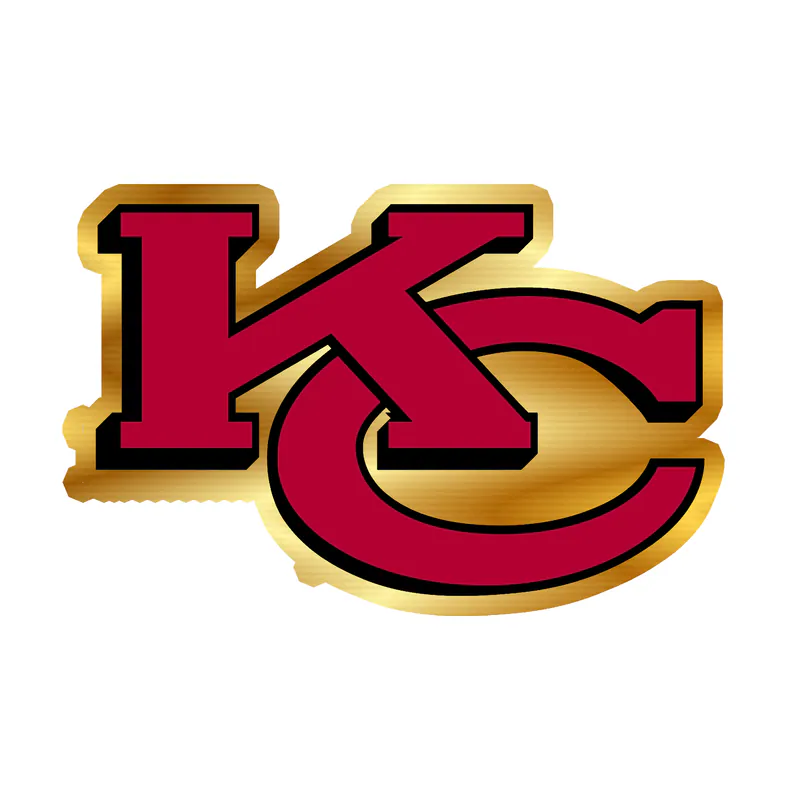 Kansas City Chiefs- KC- Gold Chrome Vinyl Sticker – Custom Size