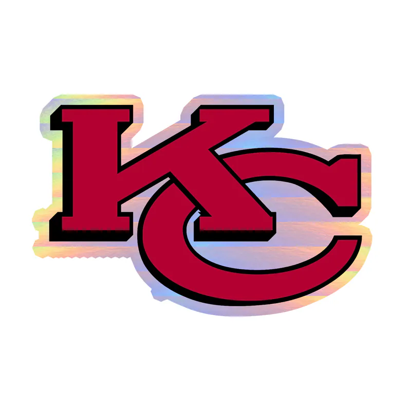 Kansas City Chiefs- KC- Holographic Vinyl Sticker – Custom Size