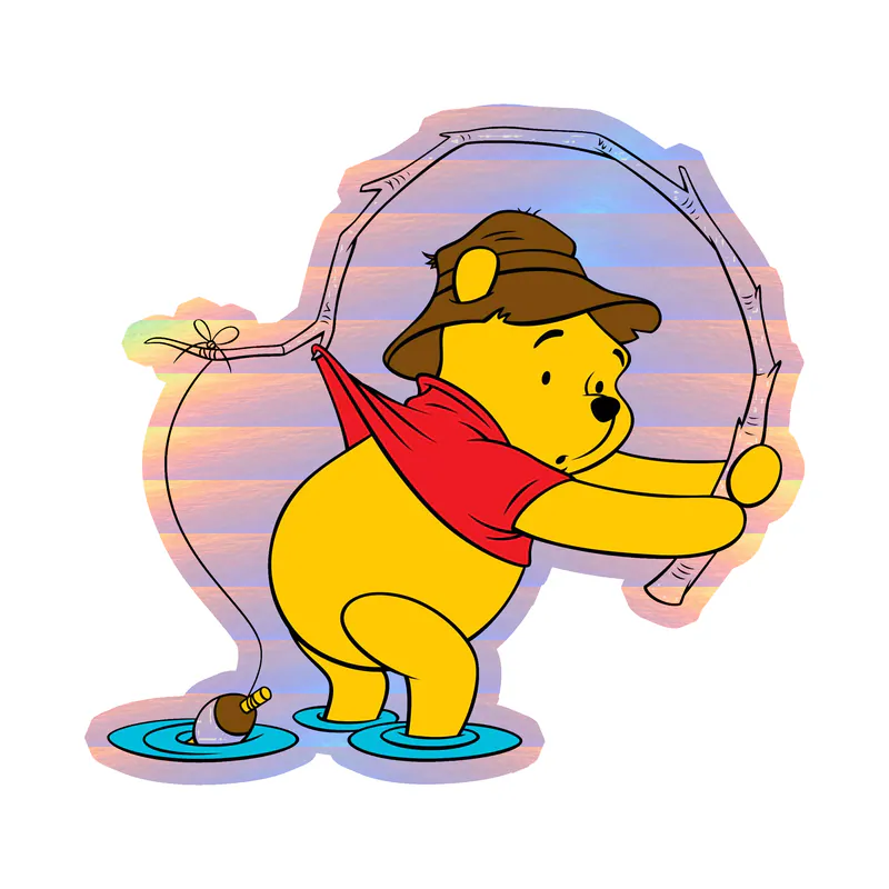 Winnie The Pooh - Holographic Vinyl Sticker - Custom Size