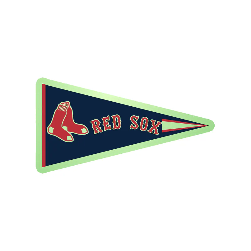 Boston Red Sox - Pennant - Glow in the Dark Vinyl Sticker - Custom Size