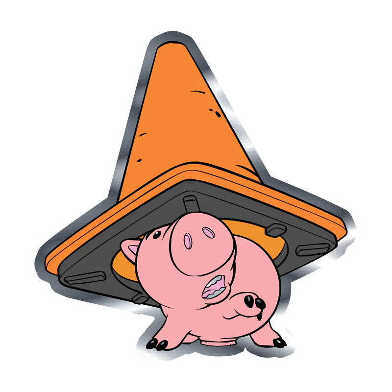 Toy Story Hamm Silver Chrome Vinyl Sticker - Custom Size