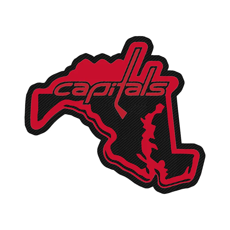 Washington Capitals - State - Carbon Fiber Vinyl Sticker - Custom Size
