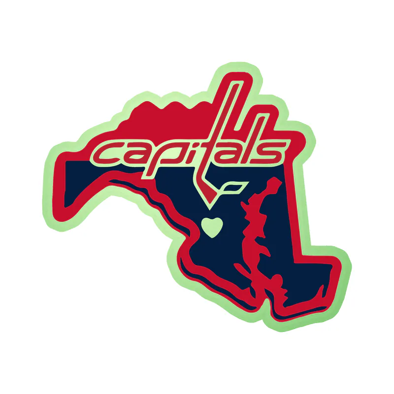 Washington Capitals - State - Glow in the Dark Vinyl Sticker - Custom Size