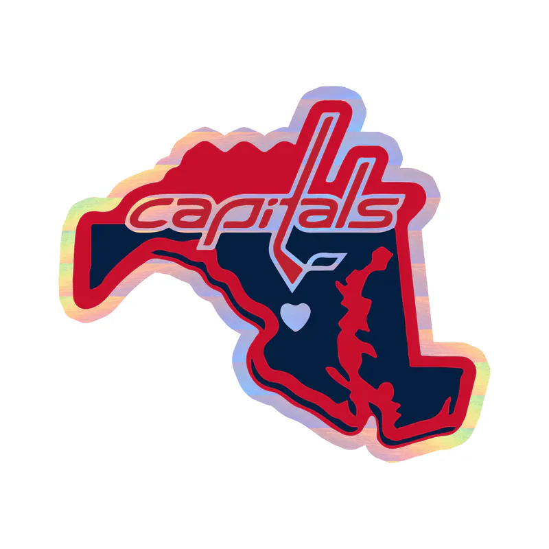 Washington Capitals - State - Holographic Vinyl Sticker - Custom Size