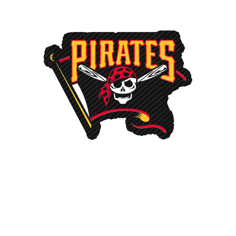 Pittsburgh Pirates - Pirate With Flag - Carbon Fiber Vinyl Sticker - Custom Size