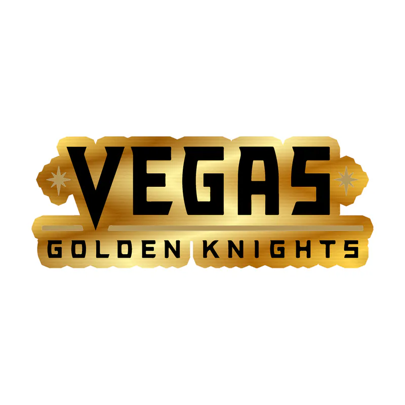 Vegas Golden Knights - Name - Gold Chrome Vinyl Sticker - Custom Size