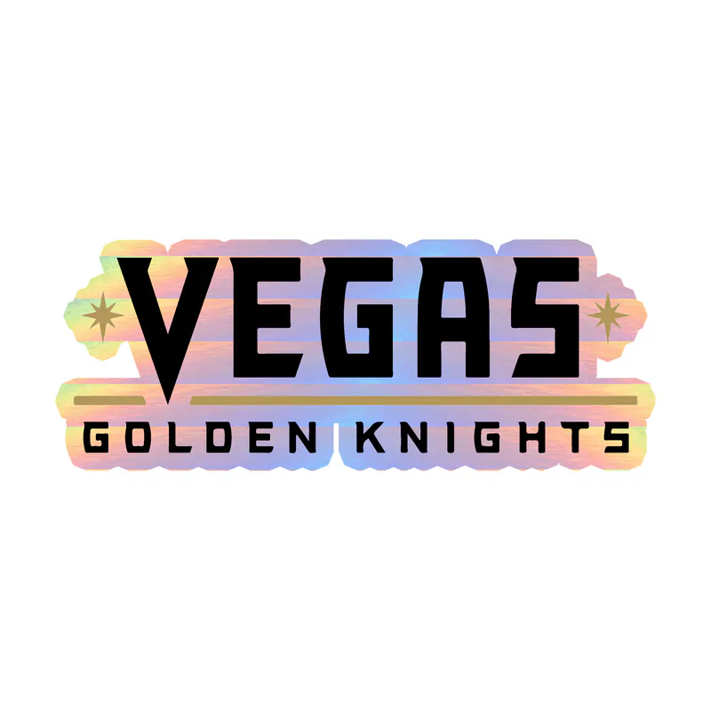 Vegas Golden Knights - Name - Holographic Vinyl Sticker - Custom Size