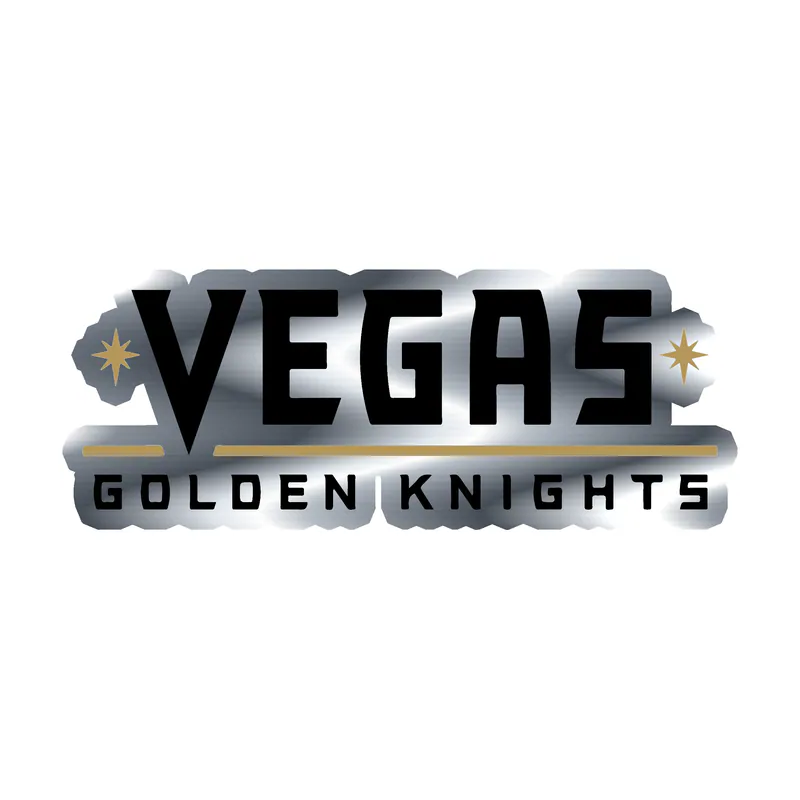 Vegas Golden Knights - Name - Silver Chrome Vinyl Sticker - Custom Size