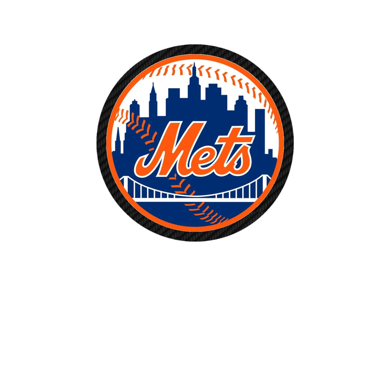 New York Mets - Blue Circle With Bridge - Carbon Fiber Vinyl Sticker - Custom Size