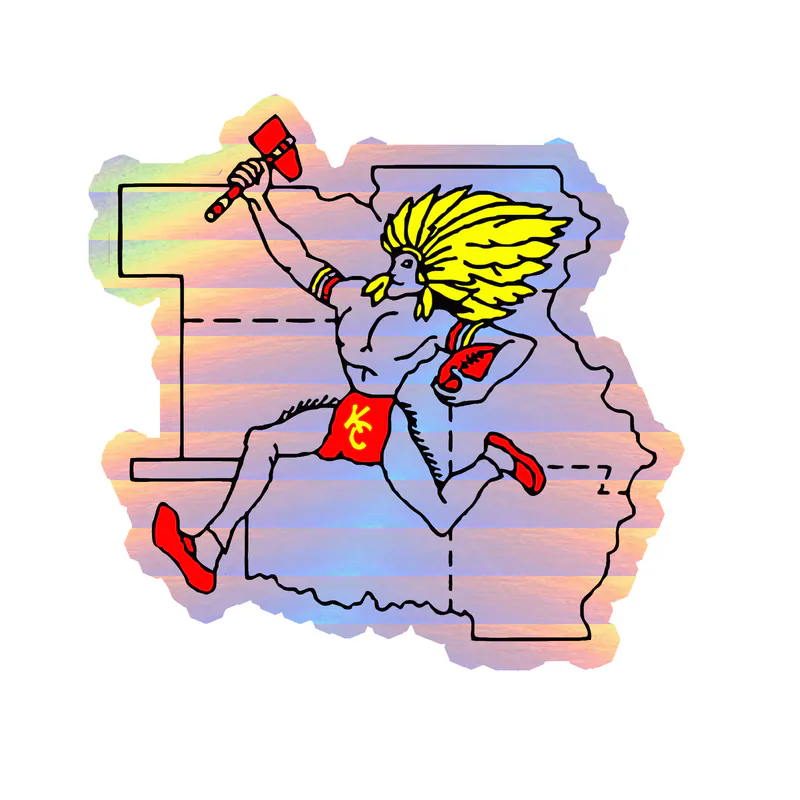 Kansas City Chiefs- Holographic Vinyl Sticker – Custom Size - Image 2