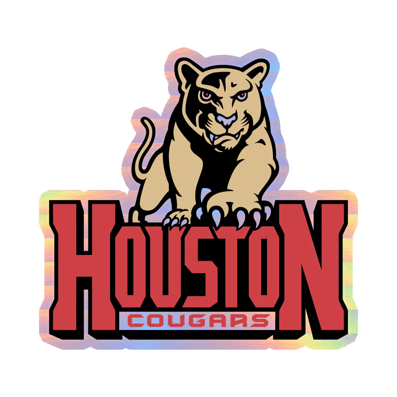 University of Houston Cougars - Image 2 - Holographic Vinyl Decal - Custom Size