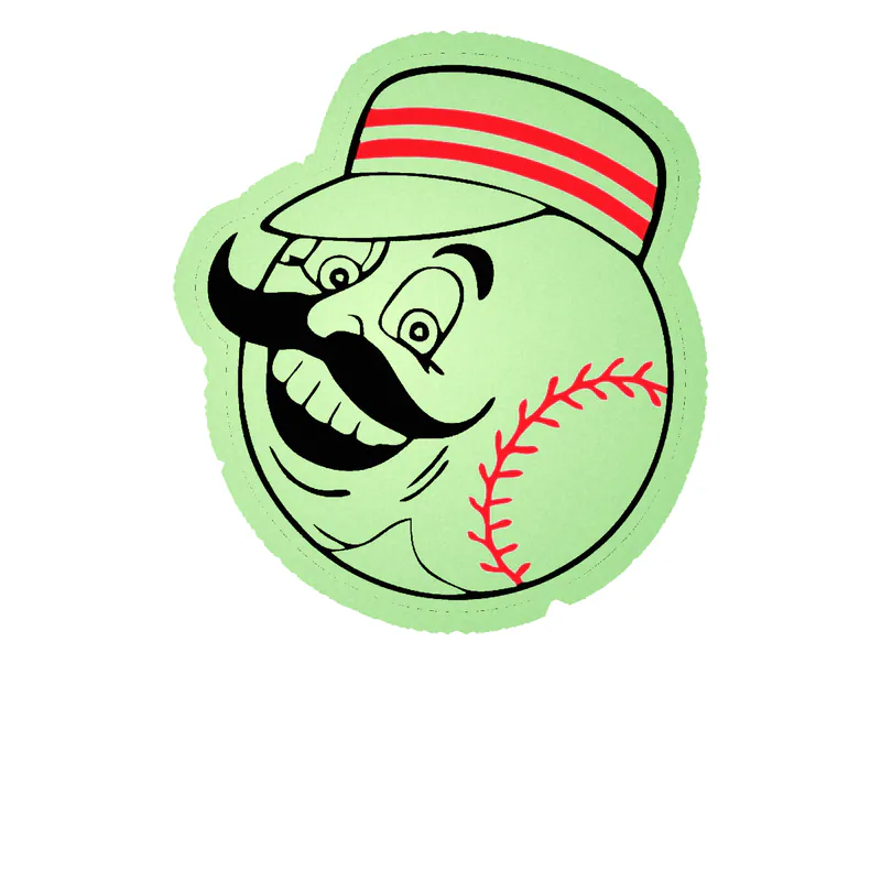 Cincinnati Reds - Mr. Redlegs Head - Glow in the Dark Vinyl Sticker - Custom Size