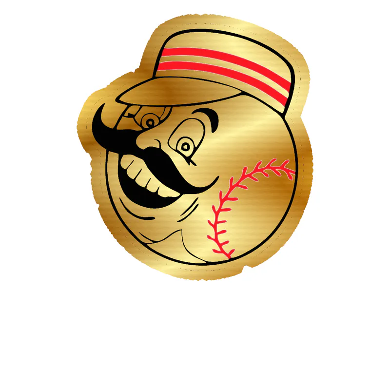 Cincinnati Reds - Mr. Redlegs Head - Gold Chrome Vinyl Sticker - Custom Size