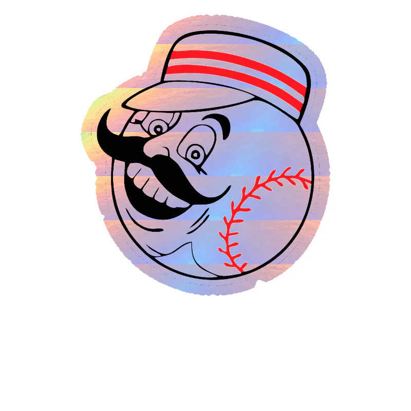Cincinnati Reds - Mr. Redlegs Head - Holographic Vinyl Sticker - Custom Size