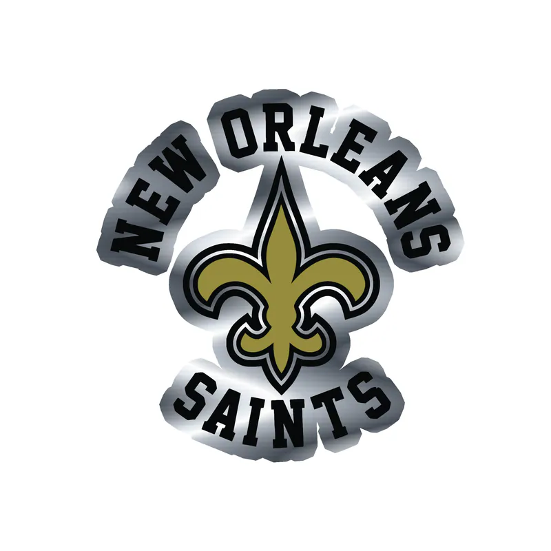 New Orleans Saints - Image 2 - Silver Chrome Vinyl Sticker - Custom Size